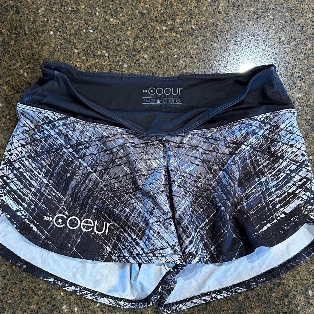 Coeur Women's Athletic running Shorts - Black and Gray